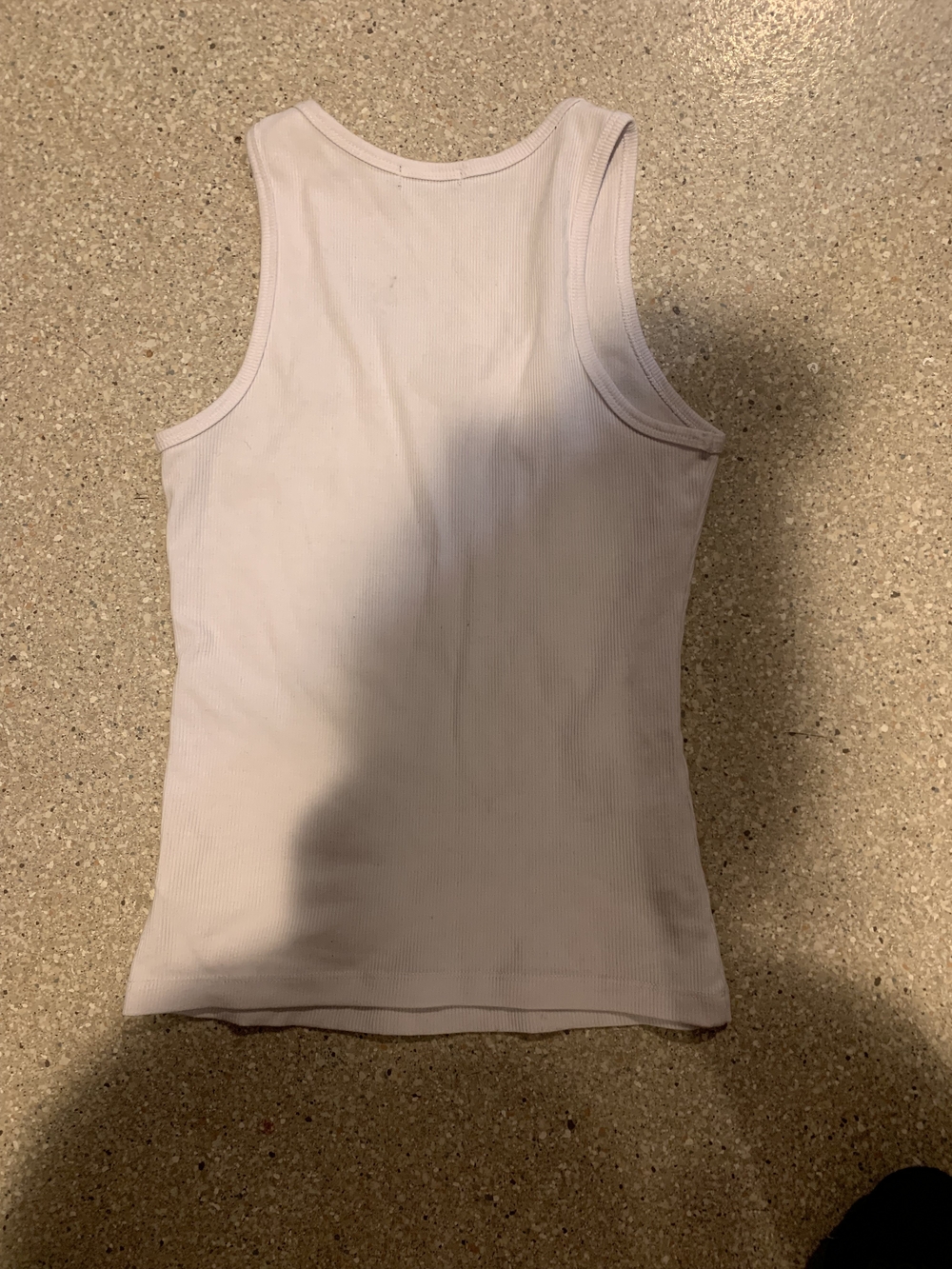 #650 "True Religion" White Ribbed Tank with Pink Bling and Gray Wing Logo - Picture 5 of 5